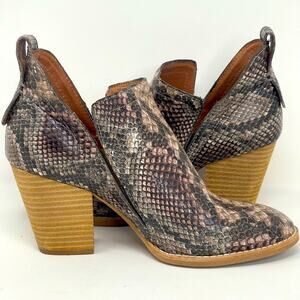 Jeffrey Campbell Snakeskin Open Sided Ankle Boots